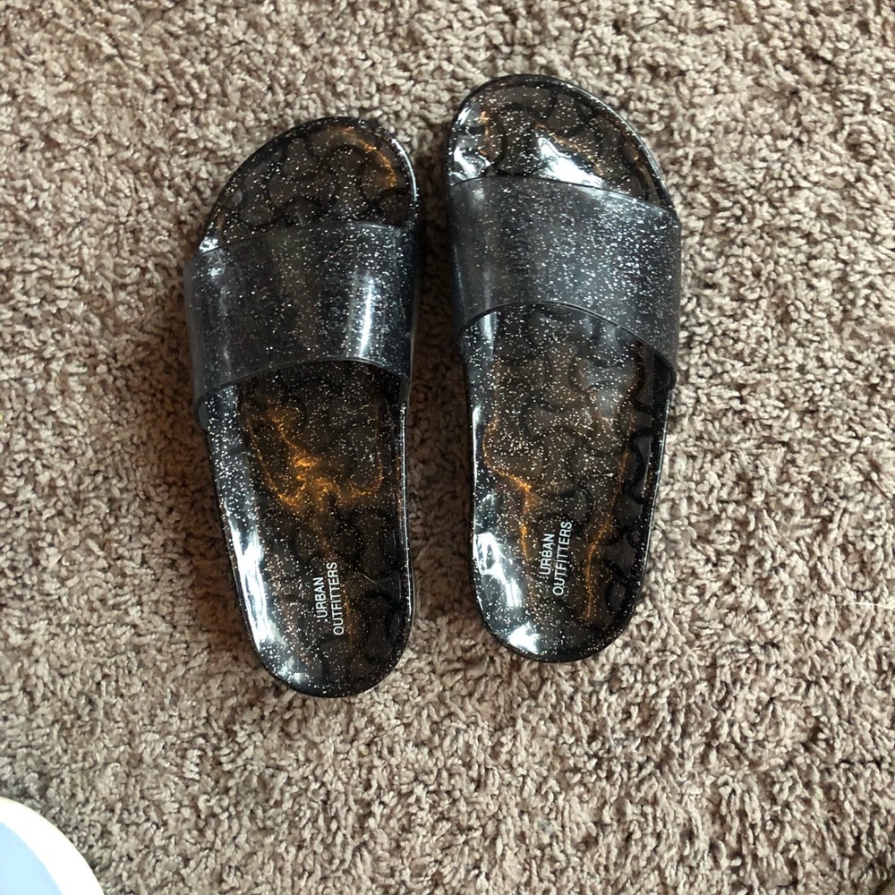 Gel slides — sparkly black